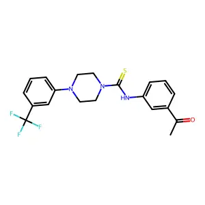 N-(3-acetylphenyl)-4-[3-(trifluoromethyl)phenyl]piperazine-1-carbothioamide structure