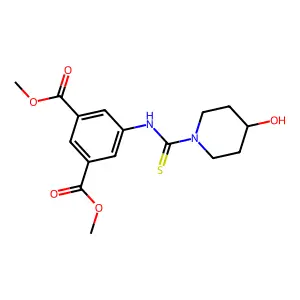 Methyl 5-{[(4-hydroxypiperidyl)thioxomethyl]amino}-3-(methoxycarbonyl)benzoate structure