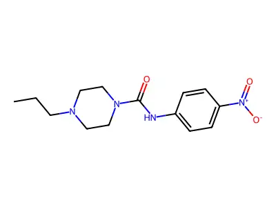 N-(4-nitrophenyl)-4-propylpiperazine-1-carboxamide structure