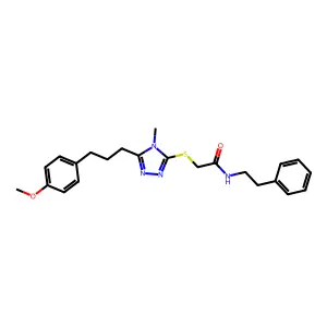 2-({5-[3-(4-methoxyphenyl)propyl]-4-methyl-4H-1,2,4-triazol-3-yl}sulfanyl)-N-(2-phenylethyl)acetamide structure