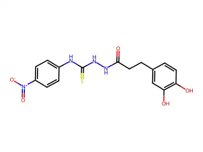 1-[3-(3,4-Dihydroxyphenyl)propanoylamino]-3-(4-nitrophenyl)thiourea structure