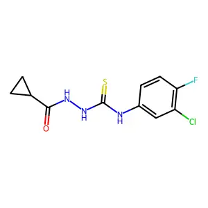 1-(3-Chloro-4-fluorophenyl)-3-(cyclopropanecarbonylamino)thiourea structure