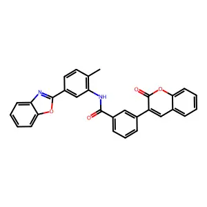 N-[5-(1,3-benzoxazol-2-yl)-2-methylphenyl]-3-(2-oxo-2H-chromen-3-yl)benzamide structure