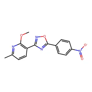 3-(2-Methoxy-6-methylpyridin-3-yl)-5-(4-nitrophenyl)-1,2,4-oxadiazole structure