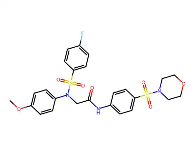 2-(N-(4-fluorophenyl)sulfonyl-4-methoxyanilino)-N-(4-morpholin-4-ylsulfonylphenyl)acetamide structure