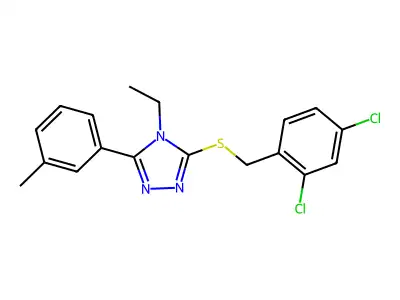 3-[(2,4-dichlorobenzyl)sulfanyl]-4-ethyl-5-(3-methylphenyl)-4H-1,2,4-triazole structure