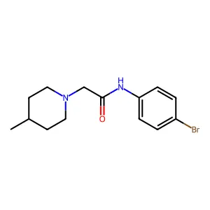 N-(4-bromophenyl)-2-(4-methylpiperidin-1-yl)acetamide structure
