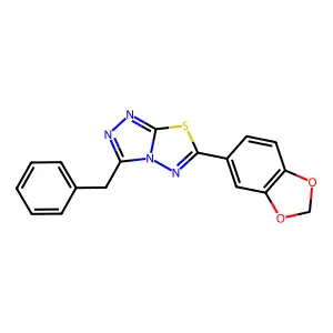 6-(1,3-Benzodioxol-5-yl)-3-benzyl[1,2,4]triazolo[3,4-b][1,3,4]thiadiazole structure