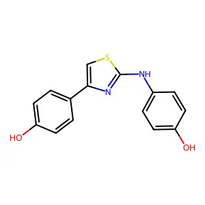 4-{2-[(4-Hydroxyphenyl)amino]-1,3-thiazol-4-yl}phenol structure