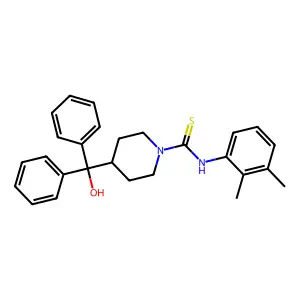 N-(2,3-dimethylphenyl)-4-[hydroxy(diphenyl)methyl]piperidine-1-carbothioamide structure