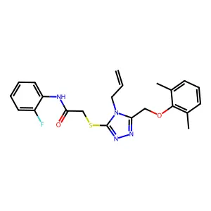 2-({5-[(2,6-dimethylphenoxy)methyl]-4-(prop-2-en-1-yl)-4H-1,2,4-triazol-3-yl}sulfanyl)-N-(2-fluorophenyl)acetamide structure