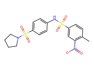 4-methyl-3-nitro-N-[4-(1-pyrrolidinylsulfonyl)phenyl]benzenesulfonamide structure