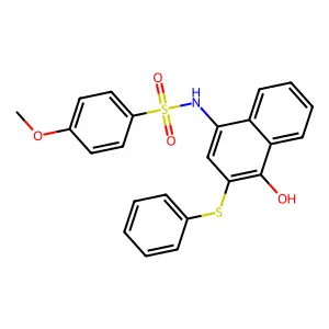 N-(4-hydroxy-3-phenylsulfanylnaphthalen-1-yl)-4-methoxybenzenesulfonamide structure