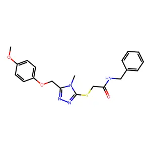 N-benzyl-2-({5-[(4-methoxyphenoxy)methyl]-4-methyl-4H-1,2,4-triazol-3-yl}sulfanyl)acetamide structure