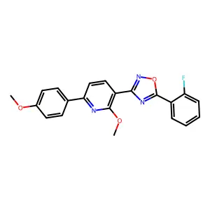 3-[5-(2-fluorophenyl)-1,2,4-oxadiazol-3-yl]-2-methoxy-6-(4-methoxyphenyl)pyridine structure