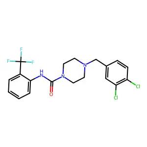 4-[(3,4-dichlorophenyl)methyl]-N-[2-(trifluoromethyl)phenyl]piperazine-1-carboxamide structure