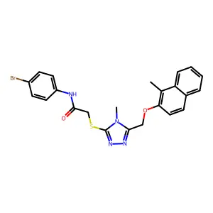 N-(4-bromophenyl)-2-[(4-methyl-5-{[(1-methylnaphthalen-2-yl)oxy]methyl}-4H-1,2,4-triazol-3-yl)sulfanyl]acetamide structure