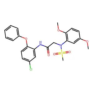 N-(5-chloro-2-phenoxyphenyl)-2-(2,5-dimethoxy-N-methylsulfonylanilino)acetamide structure