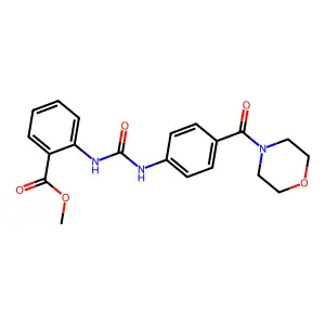 Methyl 2-({[4-(morpholin-4-ylcarbonyl)phenyl]amino}carbonylamino)benzoate structure