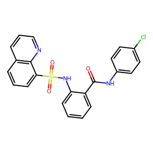 N-(4-chlorophenyl)-2-(quinolin-8-ylsulfonylamino)benzamide structure
