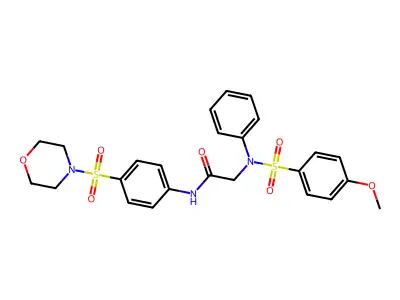 N~2~-[(4-methoxyphenyl)sulfonyl]-N~1~-[4-(4-morpholinylsulfonyl)phenyl]-N~2~-phenylglycinamide structure