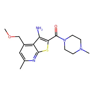 [3-amino-4-(methoxymethyl)-6-methylthieno[2,3-b]pyridin-2-yl](4-methylpiperazin-1-yl)methanone structure
