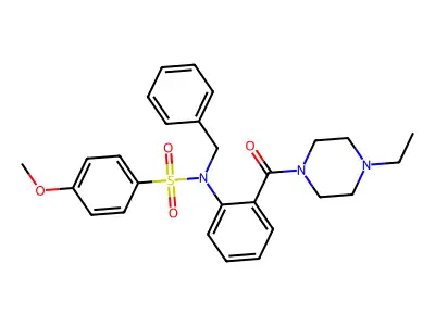 N-benzyl-N-[2-(4-ethylpiperazine-1-carbonyl)phenyl]-4-methoxybenzenesulfonamide structure