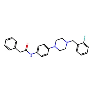 N-{4-[4-(2-fluorobenzyl)-1-piperazinyl]phenyl}-2-phenylacetamide structure