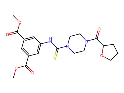 Dimethyl 5-[[4-(oxolane-2-carbonyl)piperazine-1-carbothioyl]amino]benzene-1,3-dicarboxylate structure
