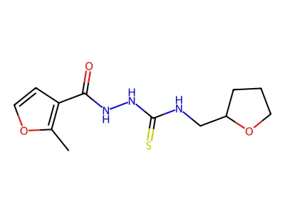 1-[(2-Methylfuran-3-carbonyl)amino]-3-(oxolan-2-ylmethyl)thiourea structure