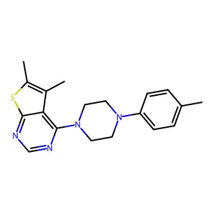 5,6-Dimethyl-4-[4-(4-methylphenyl)piperazin-1-yl]thieno[2,3-d]pyrimidine structure