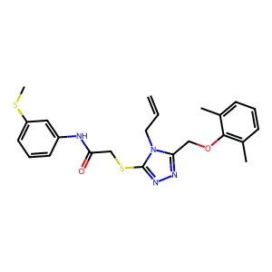2-({5-[(2,6-dimethylphenoxy)methyl]-4-(prop-2-en-1-yl)-4H-1,2,4-triazol-3-yl}sulfanyl)-N-[3-(methylsulfanyl)phenyl]acetamide structure
