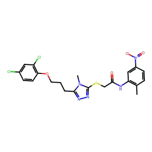 2-({5-[3-(2,4-dichlorophenoxy)propyl]-4-methyl-4H-1,2,4-triazol-3-yl}sulfanyl)-N-(2-methyl-5-nitrophenyl)acetamide structure