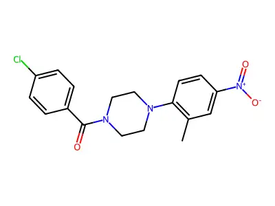 (4-Chlorophenyl)-[4-(2-methyl-4-nitrophenyl)piperazin-1-yl]methanone structure