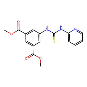 Dimethyl 5-[(pyridin-2-ylcarbamothioyl)amino]benzene-1,3-dicarboxylate structure