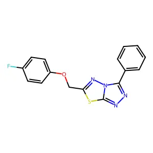6-[(4-Fluorophenoxy)methyl]-3-phenyl-[1,2,4]triazolo[3,4-b][1,3,4]thiadiazole structure