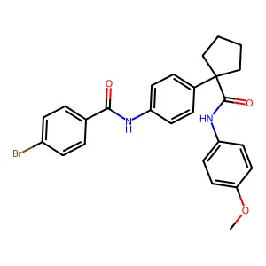 4-bromo-N-(4-{1-[(4-methoxyphenyl)carbamoyl]cyclopentyl}phenyl)benzamide structure