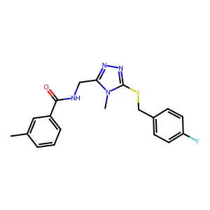 N-({5-[(4-fluorobenzyl)sulfanyl]-4-methyl-4H-1,2,4-triazol-3-yl}methyl)-3-methylbenzamide structure
