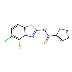 N-(4,5-dichloro-1,3-benzothiazol-2-yl)furan-2-carboxamide structure