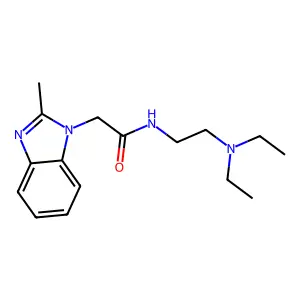 N-[2-(diethylamino)ethyl]-2-(2-methyl-1H-benzimidazol-1-yl)acetamide structure