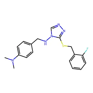 N-[4-(dimethylamino)benzyl]-3-[(2-fluorobenzyl)thio]-4H-1,2,4-triazol-4-amine structure