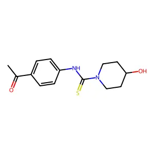 N-(4-acetylphenyl)-4-hydroxypiperidine-1-carbothioamide structure