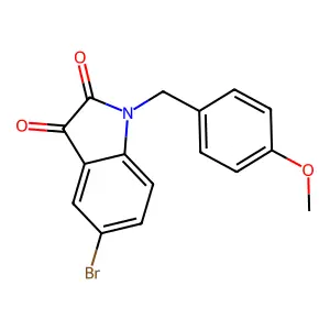5-Bromo-1-(4-methoxybenzyl)indoline-2,3-dione structure