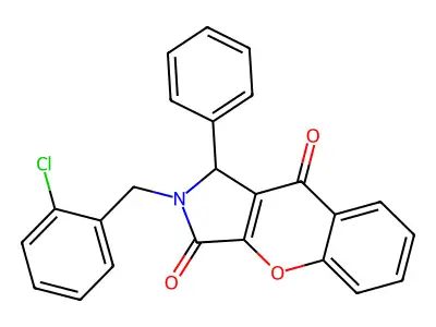 2-(2-Chlorobenzyl)-1-phenyl-1,2-dihydrochromeno[2,3-c]pyrrole-3,9-dione structure