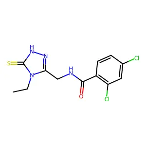 2,4-dichloro-N-[(4-ethyl-5-sulfanylidene-1H-1,2,4-triazol-3-yl)methyl]benzamide structure