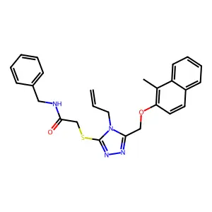 N-benzyl-2-[[5-[(1-methylnaphthalen-2-yl)oxymethyl]-4-prop-2-enyl-1,2,4-triazol-3-yl]sulfanyl]acetamide structure