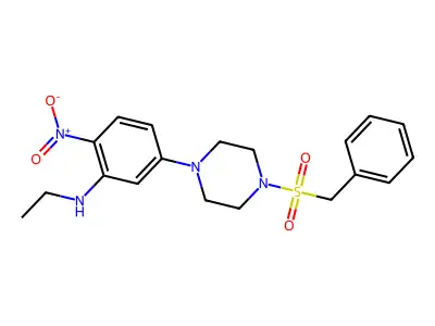 5-(4-benzylsulfonylpiperazin-1-yl)-N-ethyl-2-nitroaniline structure