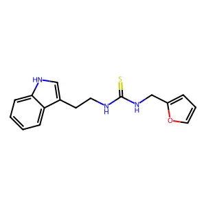 1-(furan-2-ylmethyl)-3-[2-(1H-indol-3-yl)ethyl]thiourea structure