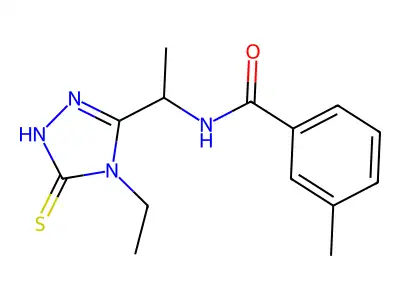 N-[1-(4-ethyl-5-sulfanylidene-1H-1,2,4-triazol-3-yl)ethyl]-3-methylbenzamide structure