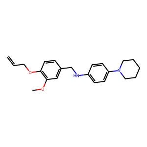 N-[3-methoxy-4-(prop-2-en-1-yloxy)benzyl]-4-(piperidin-1-yl)aniline structure